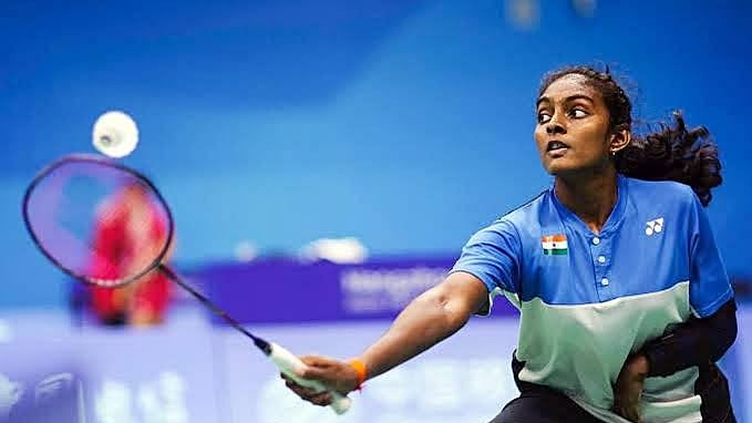Photo: X | The Khel India : Indian para-shuttler Thulasimathi Murugesan at Paris Paralympics 2024.